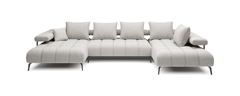 Canapé d’angle moderne avec réglage électrique de la profondeur d’assise