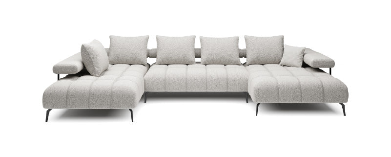 Canapé d’angle moderne avec réglage électrique de la profondeur d’assise