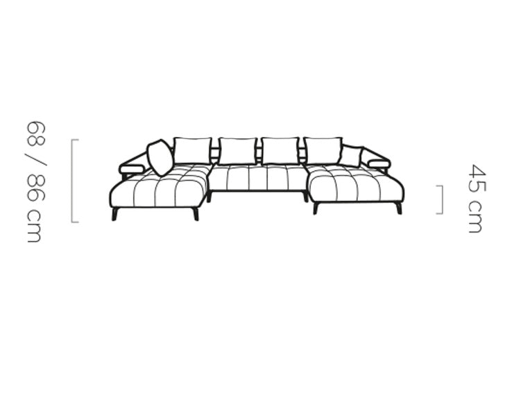 Canapé d’angle moderne avec réglage électrique de la profondeur d’assise