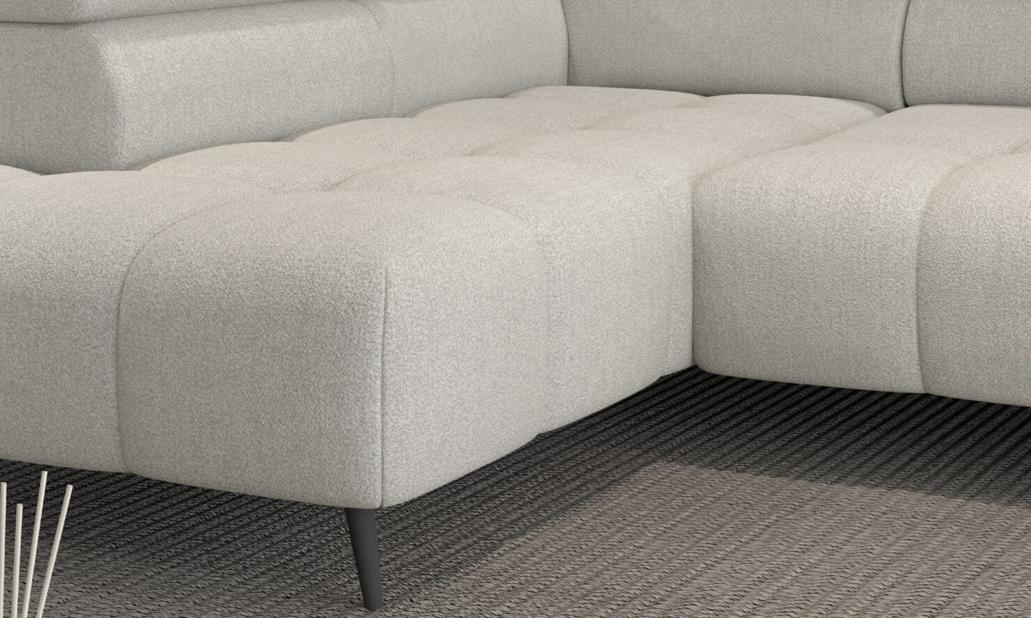 Canapé d'angle moderne avec réglage électrique de la profondeur d'assise Le canapé d'angle