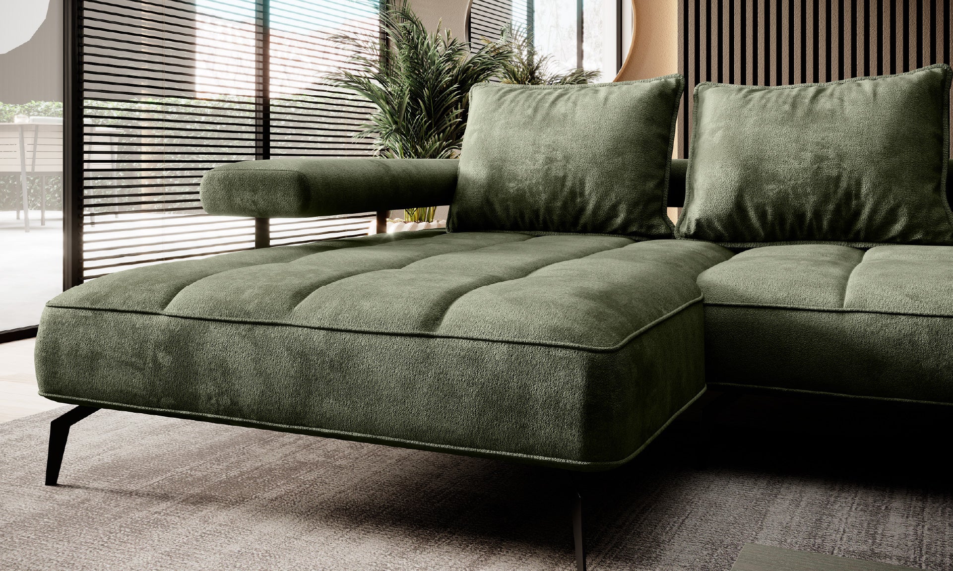 Canapé d’angle – Confort haut de gamme avec assise extensible, disponible en tailles S, L et XL