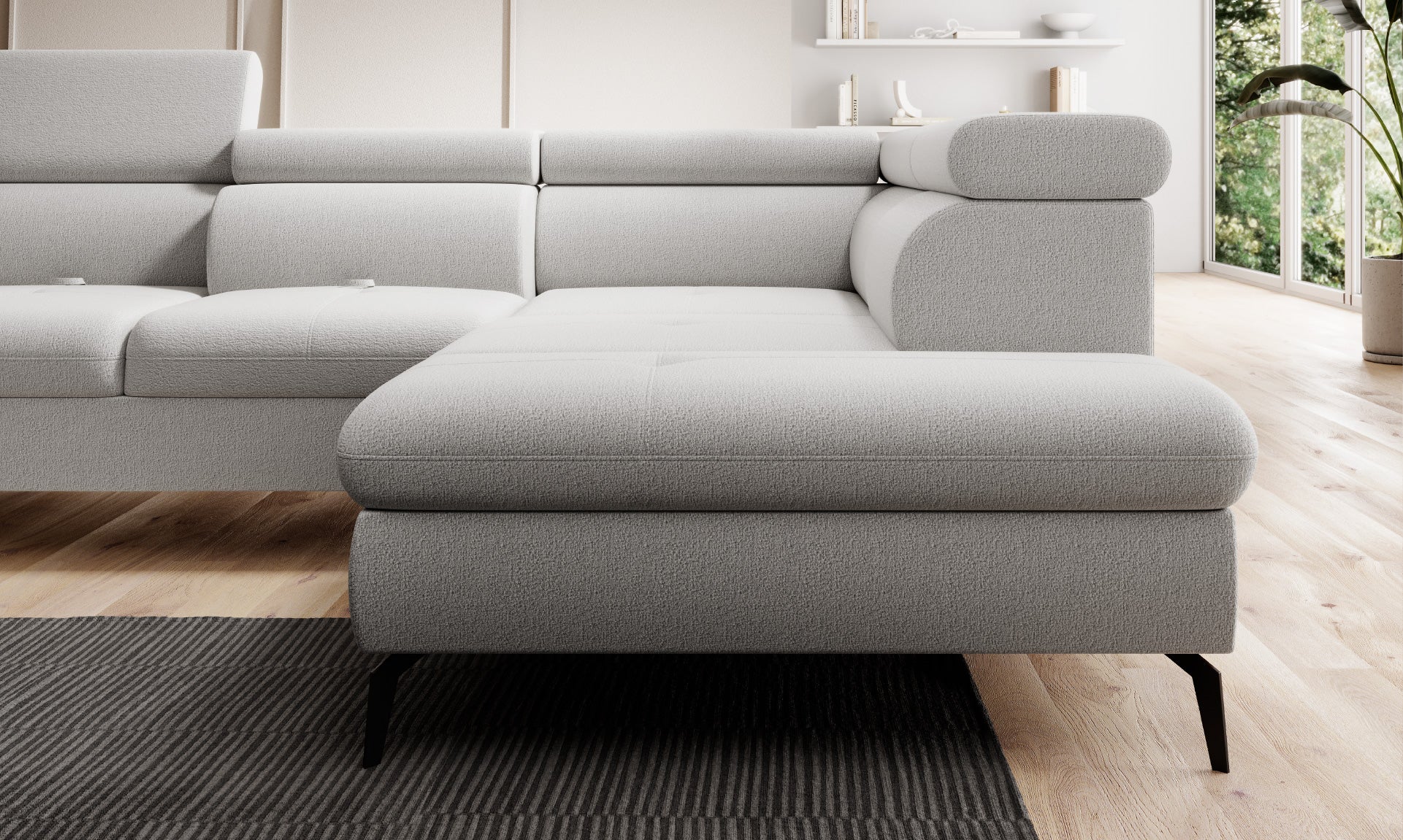 Canapé d’angle L – Design contemporain, convertible avec coffre de rangement et confort personnalisé