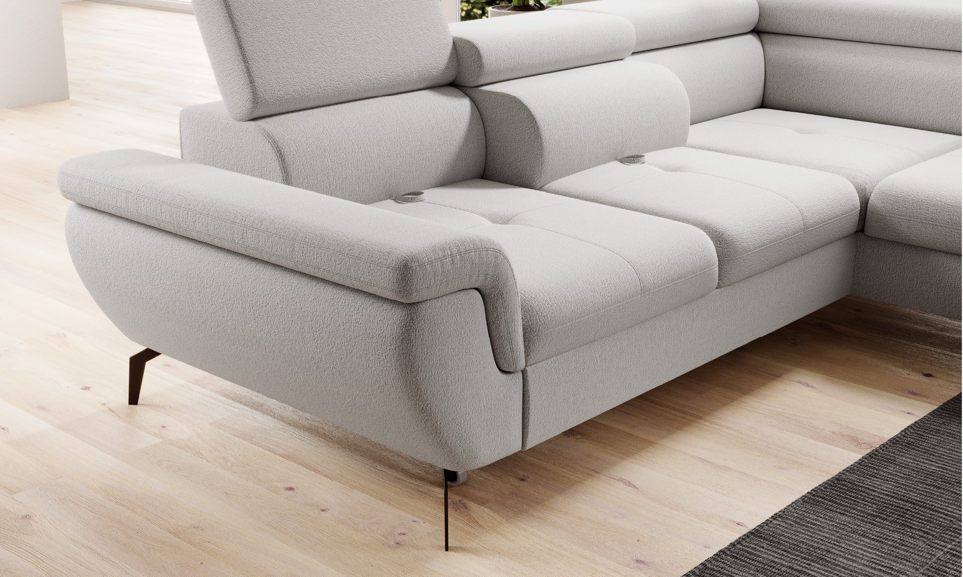 Canapé d’angle L – Design contemporain, convertible avec coffre de rangement et confort personnalisé