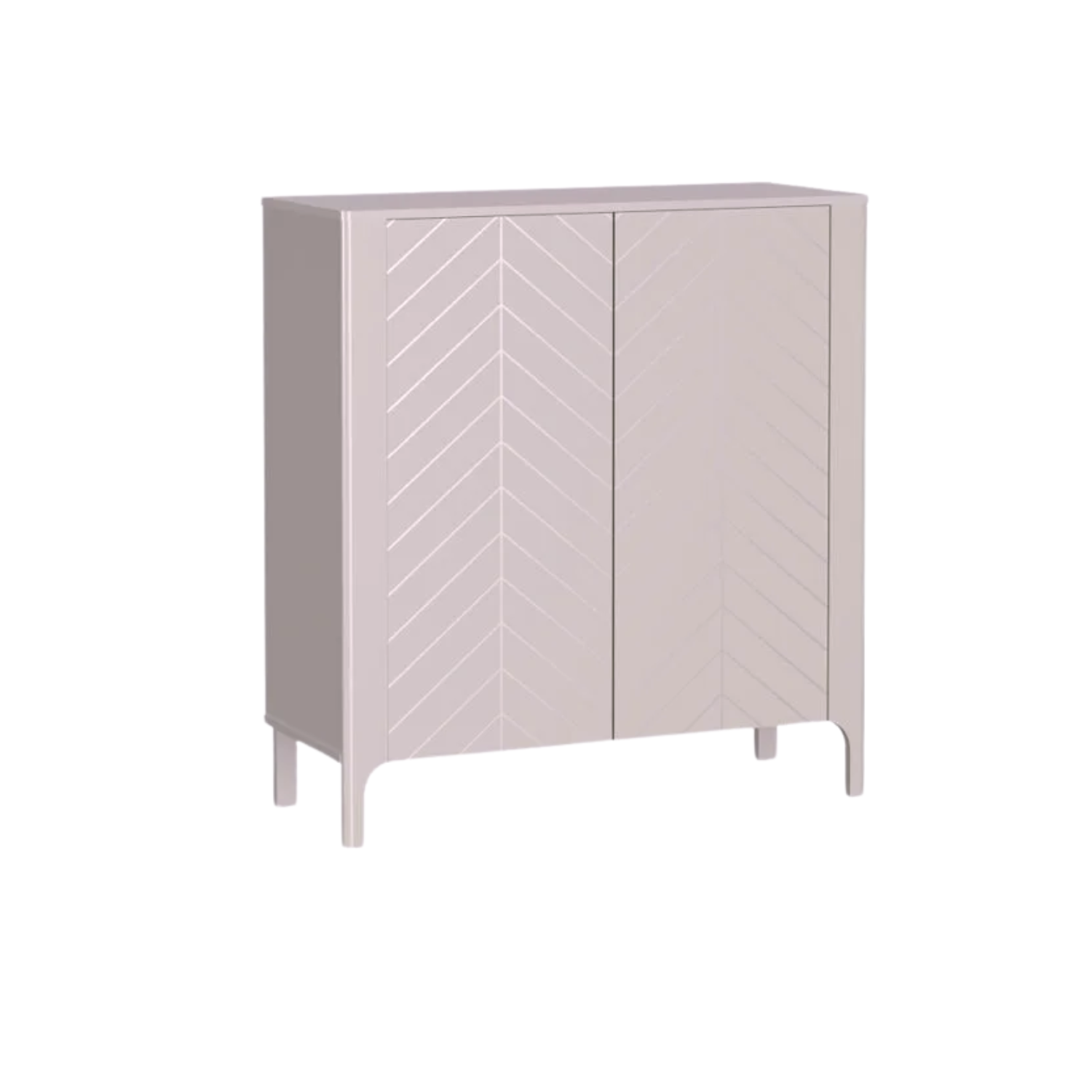 Commode avec Motif à Chevrons et Étagère Spacieuse