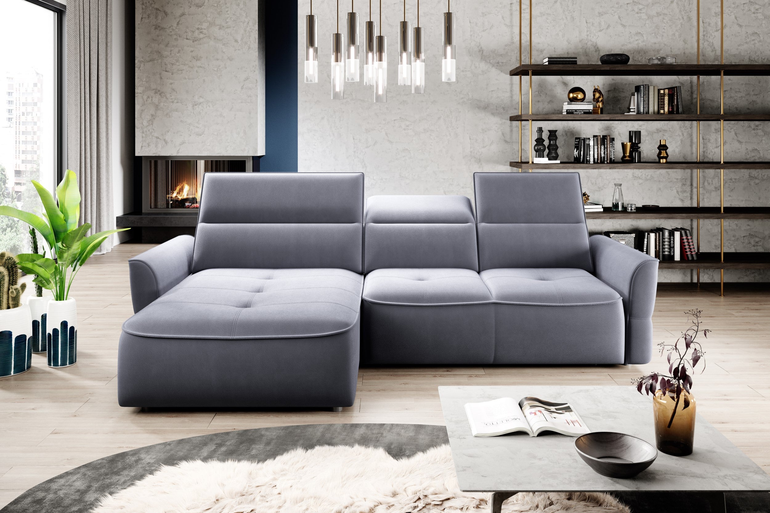 Canapé d'Angle Convertible - Design Moderne, Confort Optimal, Disponible en 3 Tailles | Canapé Réversible avec Coffre de Rangement