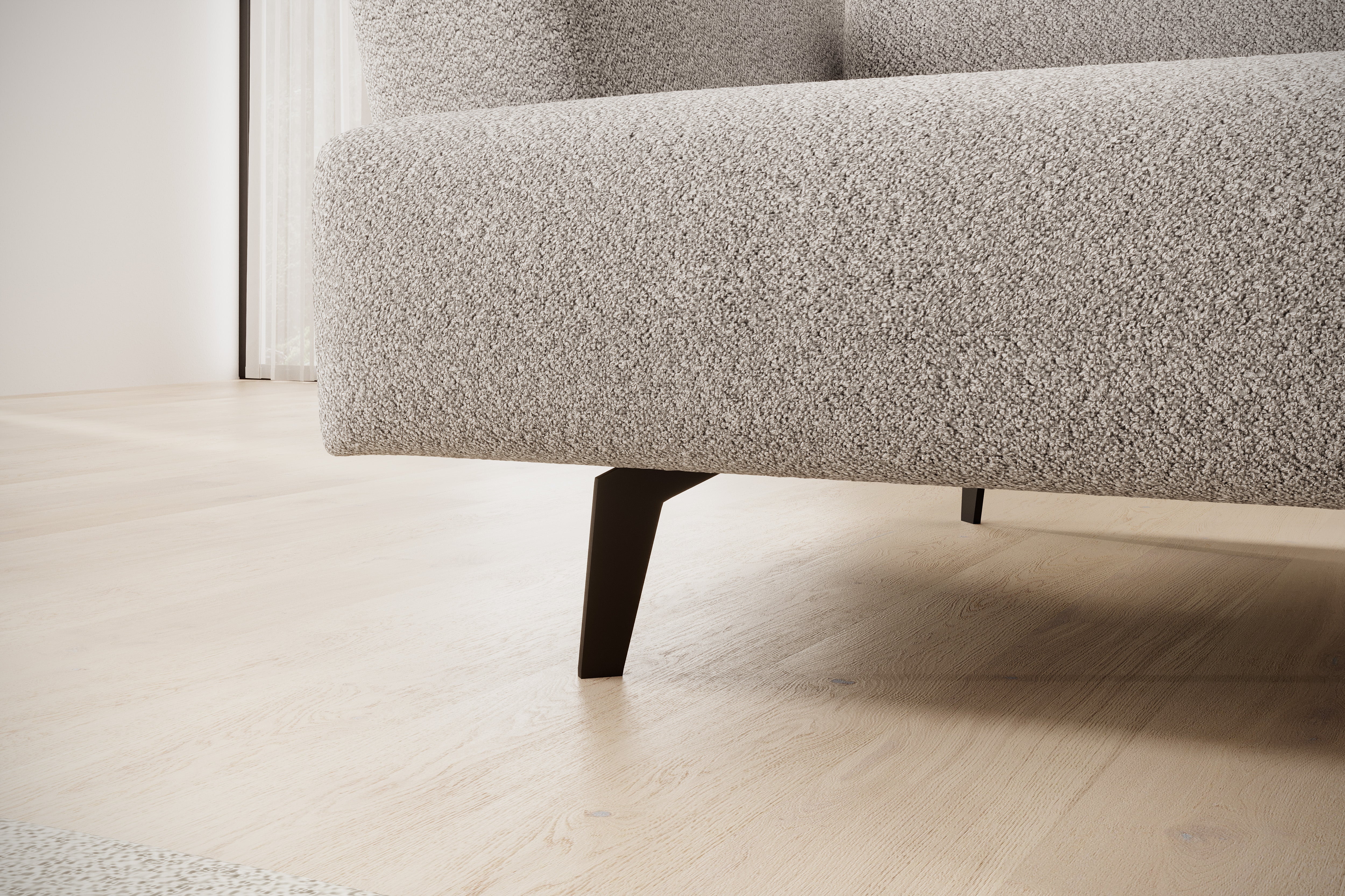 Canapé d'angle moderne avec extension électrique, fonction relax et suspension à ressorts en zigzag