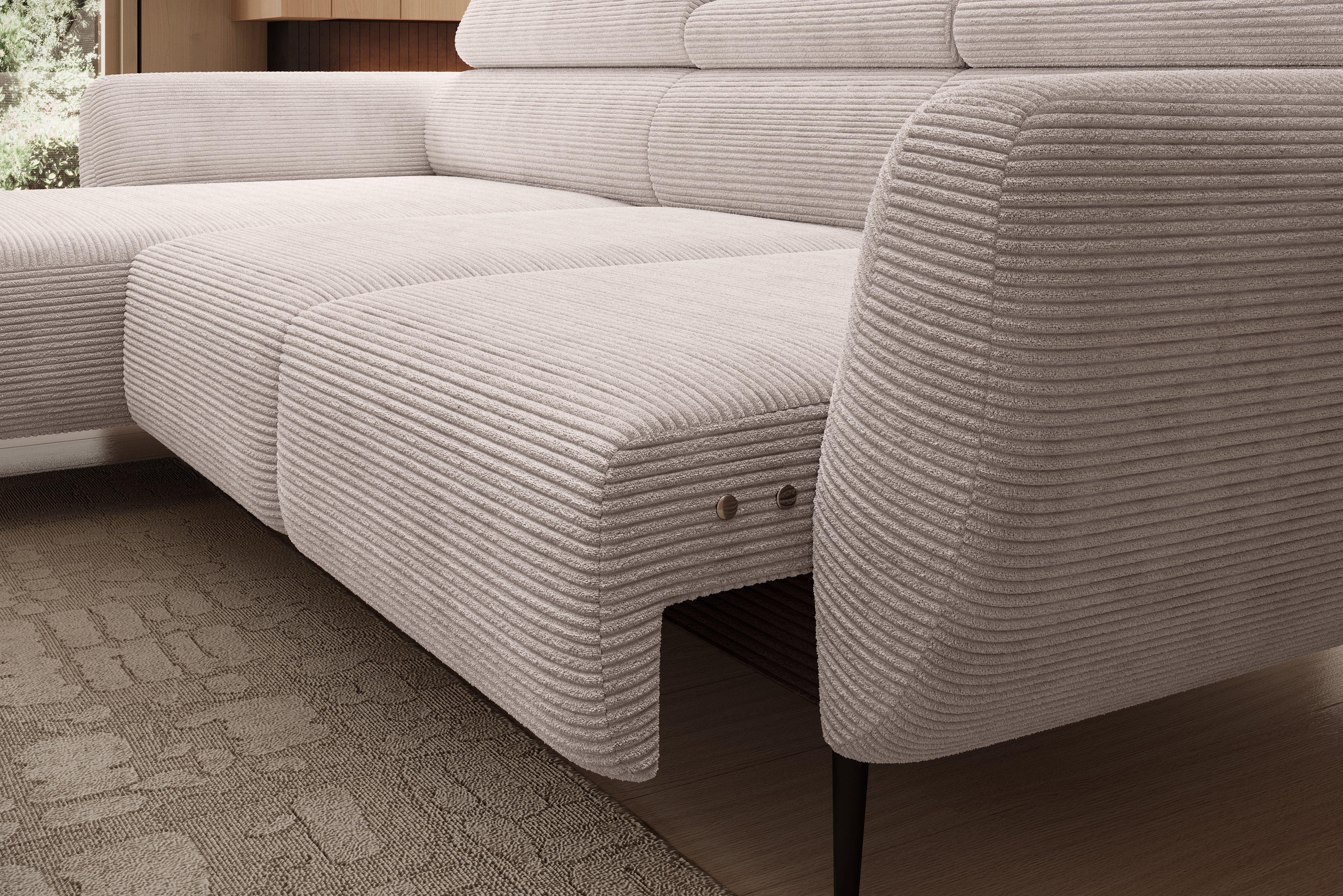 Canapé d’angle avec Assise extensible électrique - Meublei