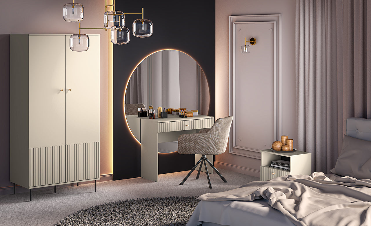 Ensemble chambre à coucher – Collection Sofina - 3 Pièces - - Élégance Cachemire et Design Contemporain