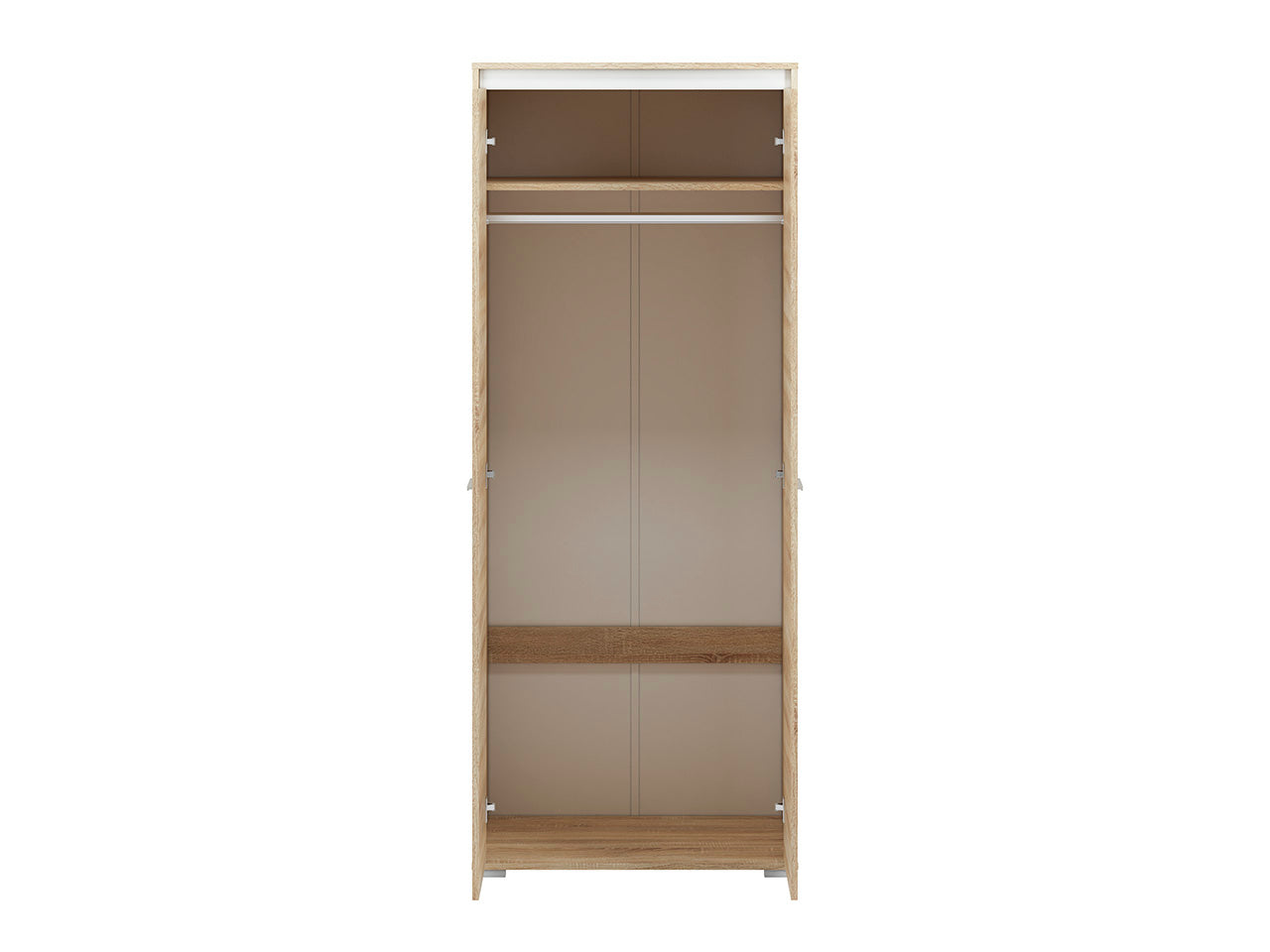 Armoire Dressing 2 Portes Sonoma Clair et Blanc – Rangement Moderne et Robuste