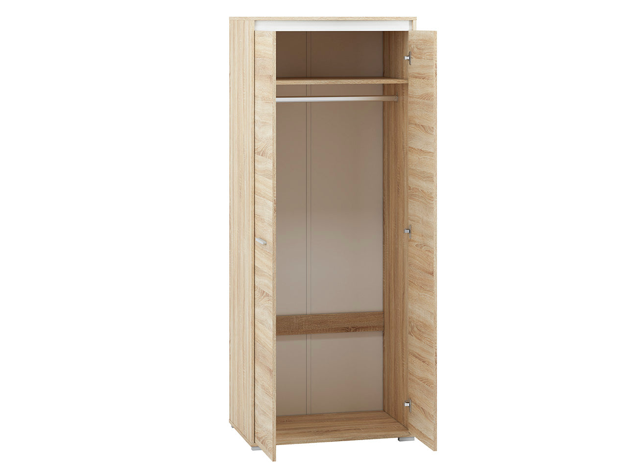 Armoire Dressing 2 Portes Sonoma Clair et Blanc – Rangement Moderne et Robuste