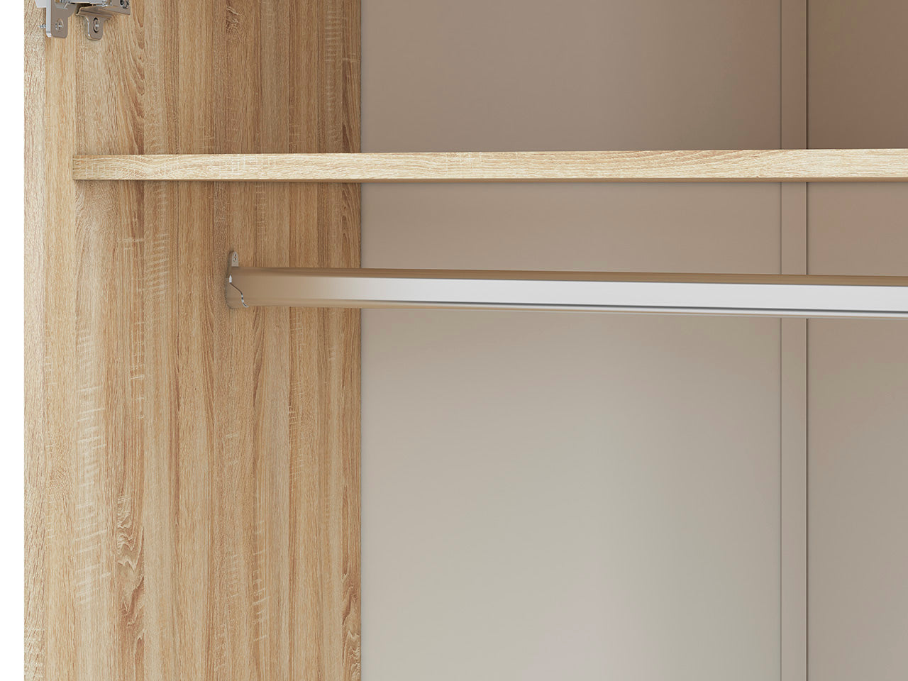 Armoire Dressing 2 Portes Sonoma Clair et Blanc – Rangement Moderne et Robuste