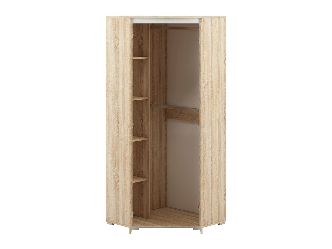 Armoire d’Angle Sonoma Clair – 2 Portes, Grand Rangement, Design Moderne & Résistant