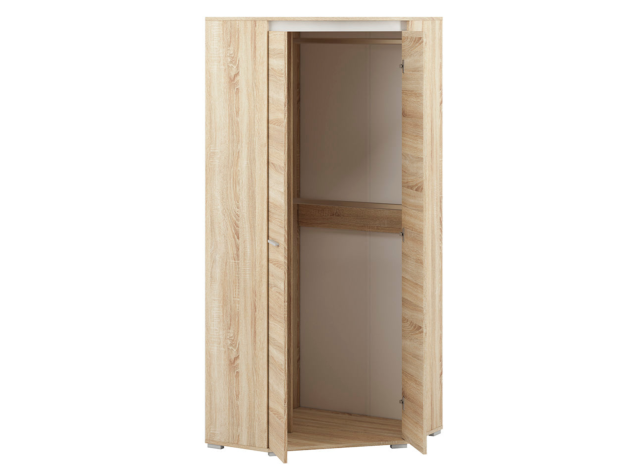 Armoire d’Angle Sonoma Clair – 2 Portes, Grand Rangement, Design Moderne & Résistant