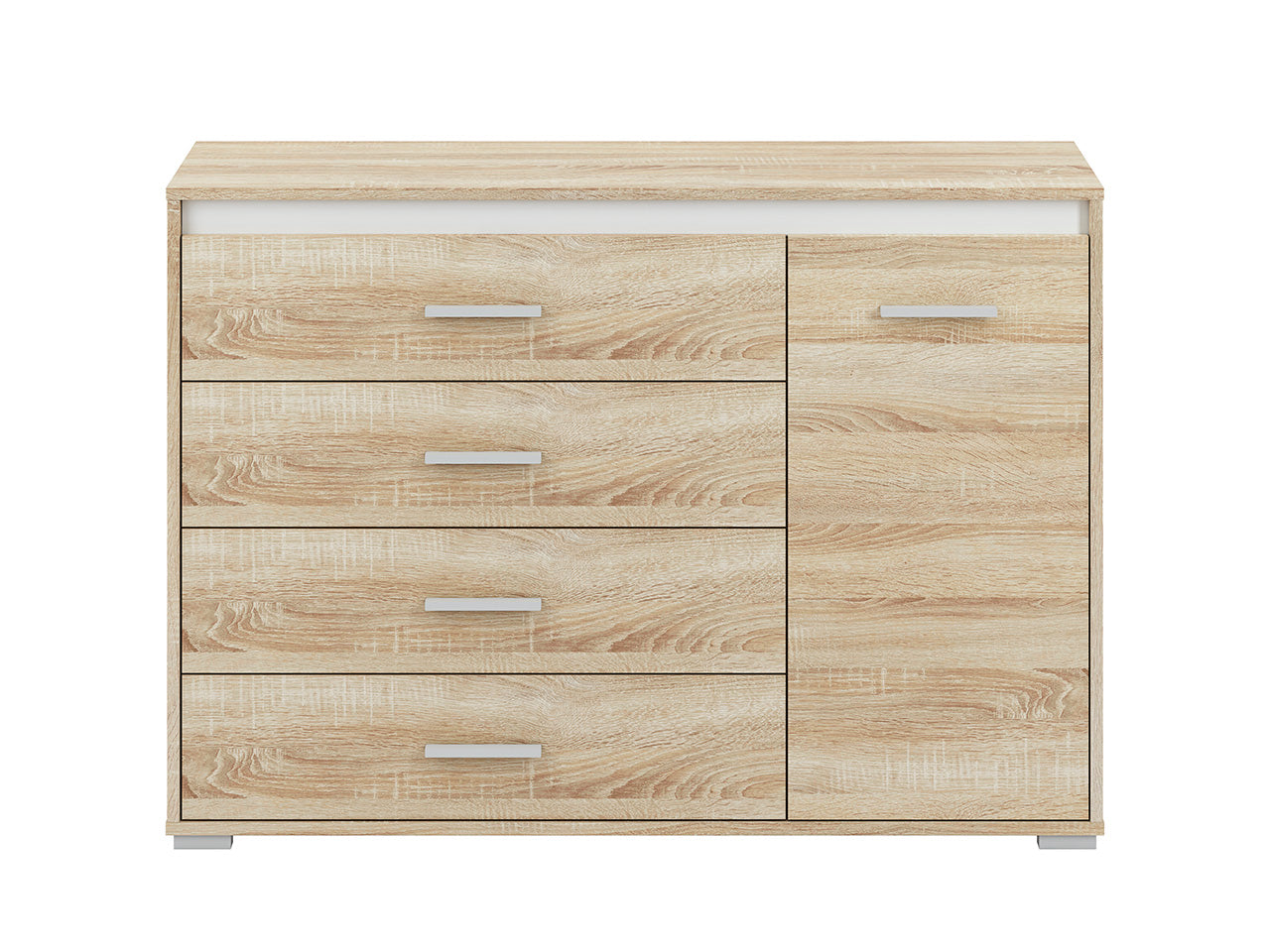Buffet Moderne en Lumière de Sonoma avec Bordure ABS - Design Élégant et Fonctionnel