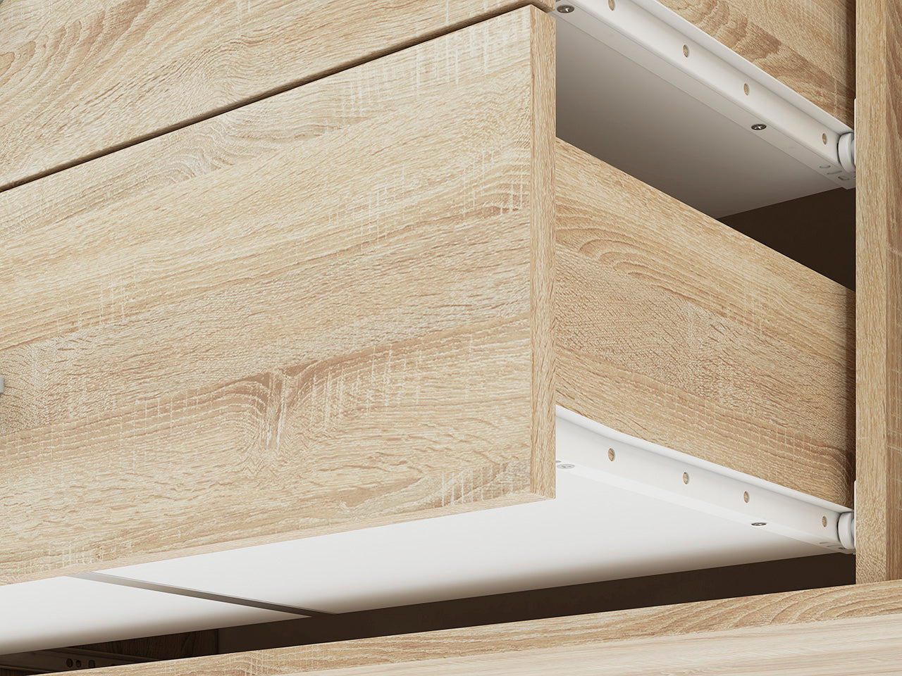 Buffet Moderne en Lumière de Sonoma avec Bordure ABS - Design Élégant et Fonctionnel