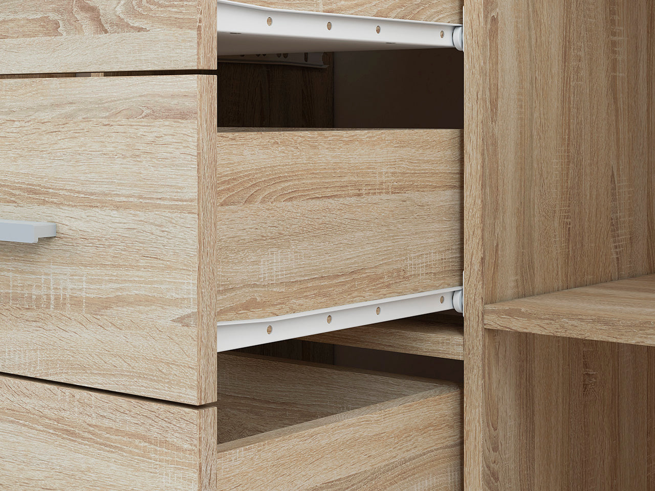 Buffet Contemporain Lumière de Sonoma - Meuble Résistant aux Rayures et à l'Humidité - Design Élégant et Pratique