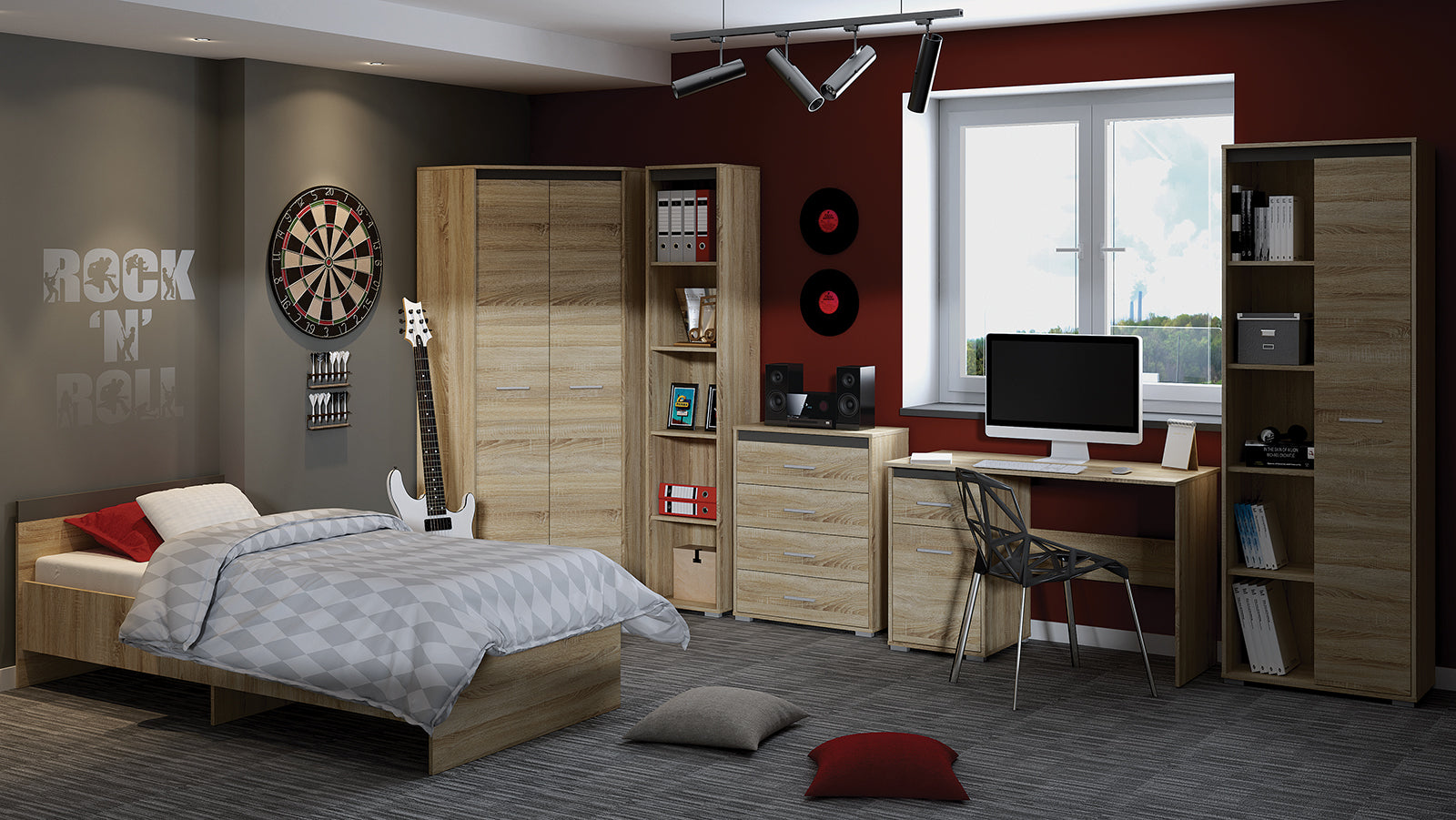 Meuble TV Moderne en Lumière de Sonoma – Design Élégant et Fonctionnel - Rangement TV
