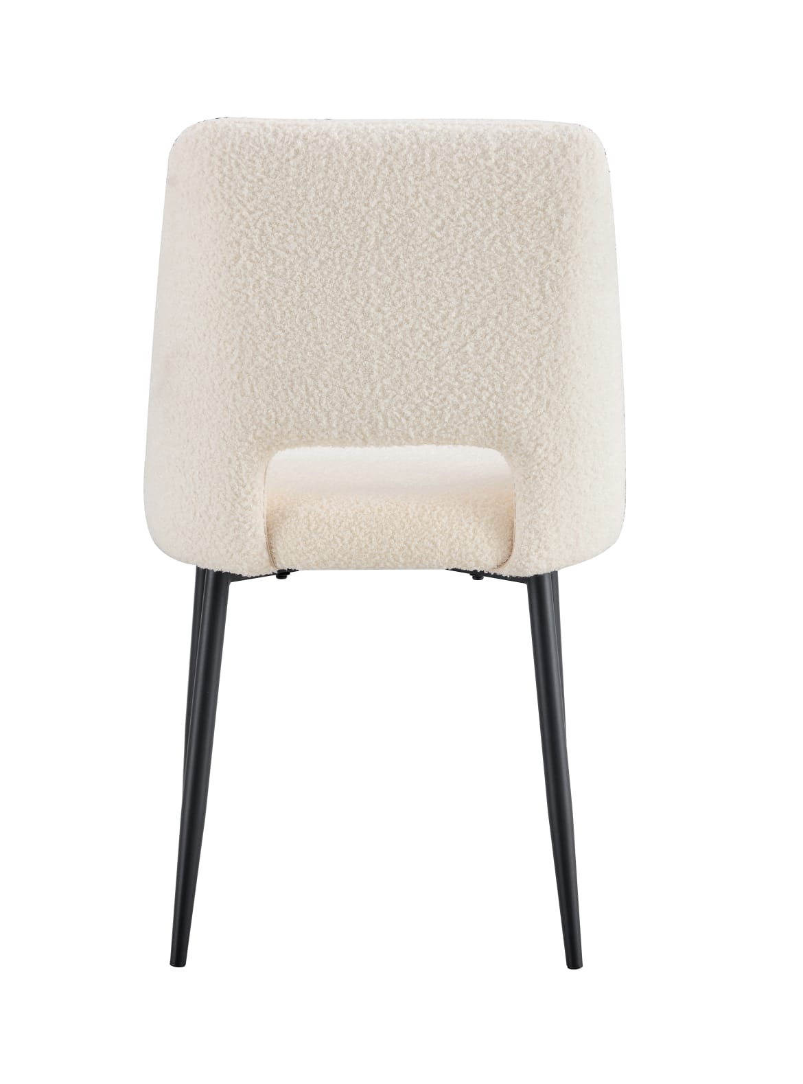 Lot de 4 chaises Mila – Revêtement doudou, velours ou tissu sergé – Pieds métal noir ou chrome