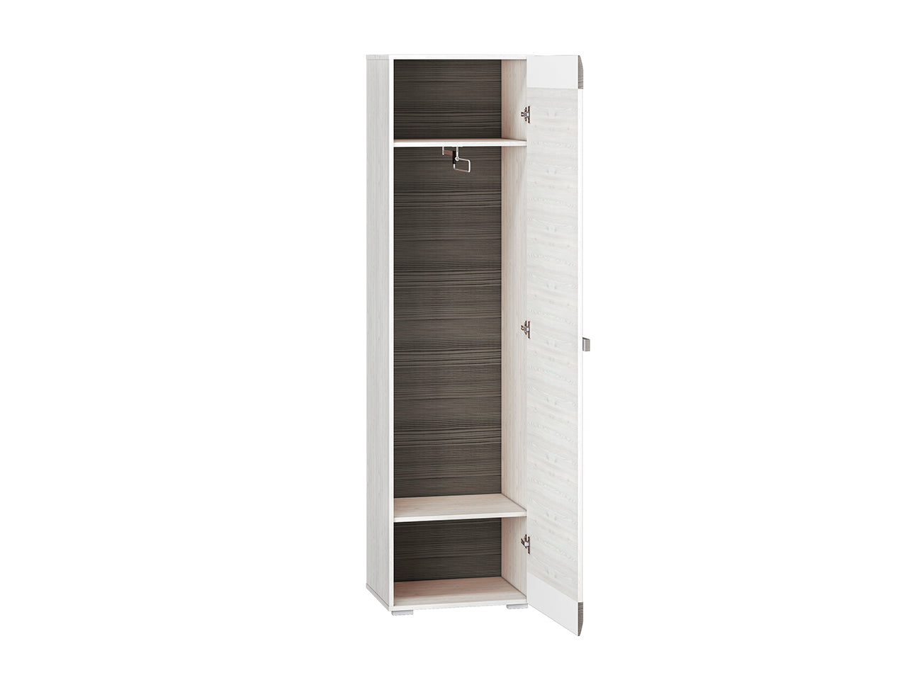 Armoire en Pin des Neiges et MDF Gris Neuf avec Bordure ABS
