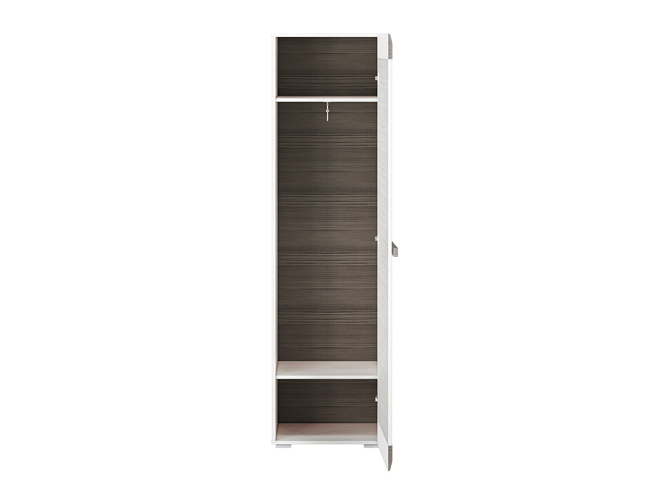 Armoire en Pin des Neiges et MDF Gris Neuf avec Bordure ABS