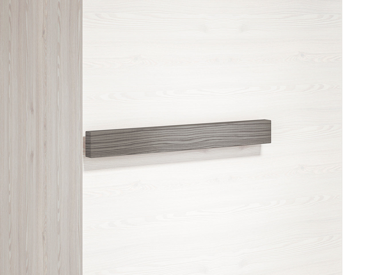 Armoire en Pin des Neiges et MDF Gris Neuf avec Bordure ABS
