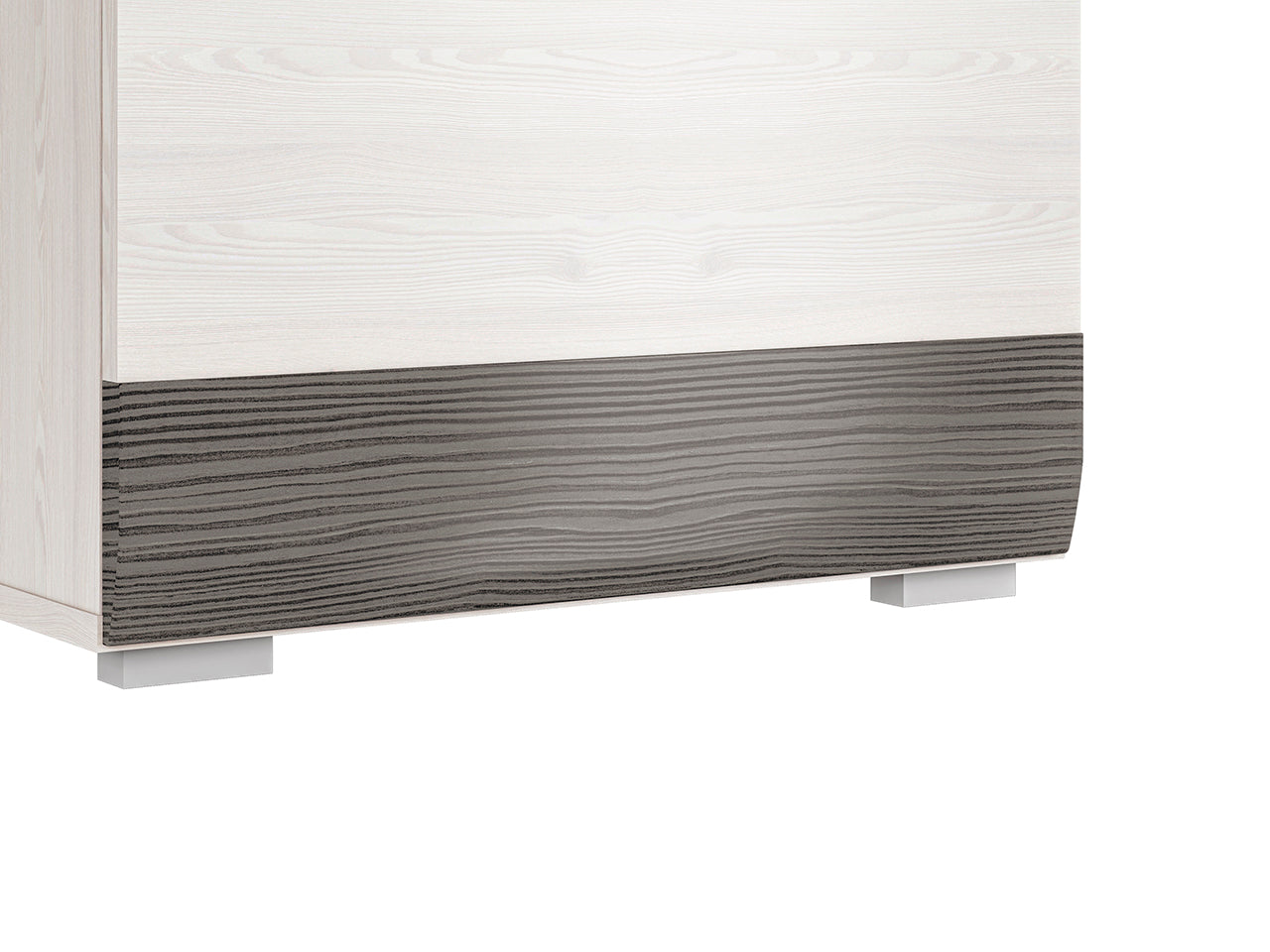 Armoire en Pin des Neiges et MDF Gris Neuf avec Bordure ABS