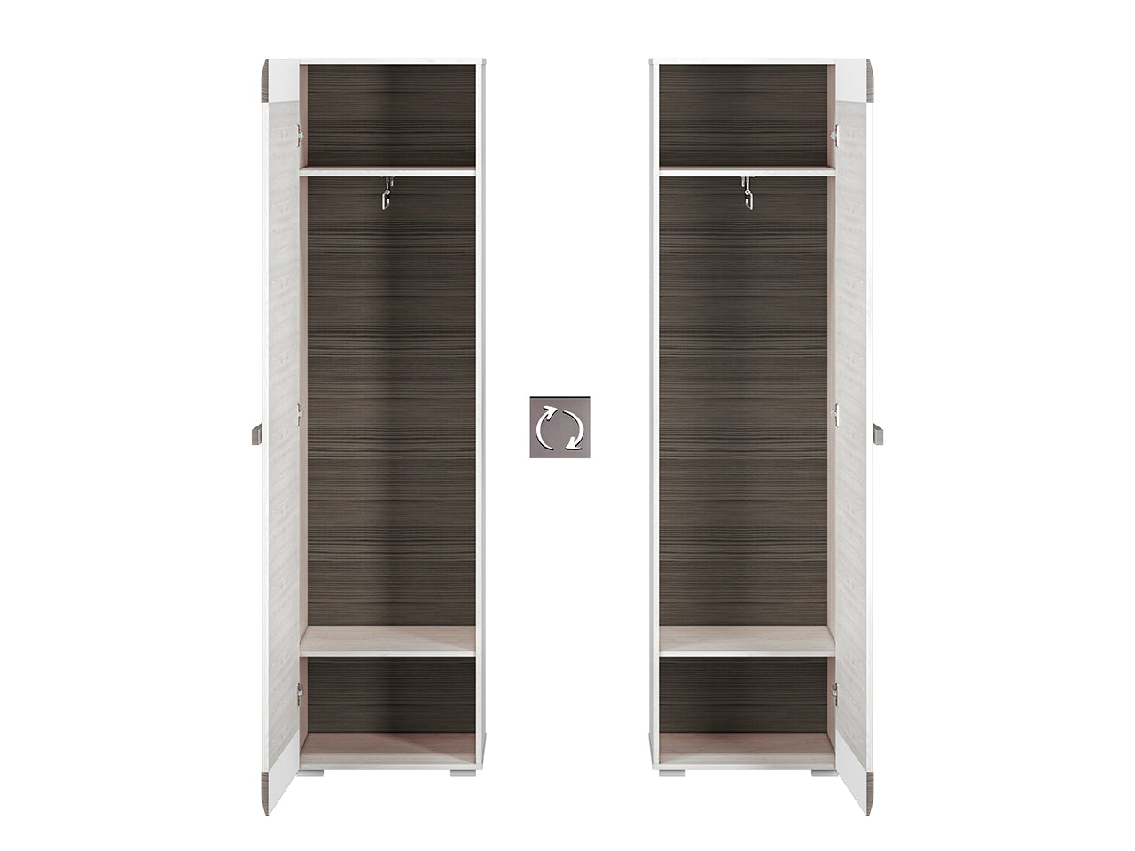 Armoire en Pin des Neiges et MDF Gris Neuf avec Bordure ABS