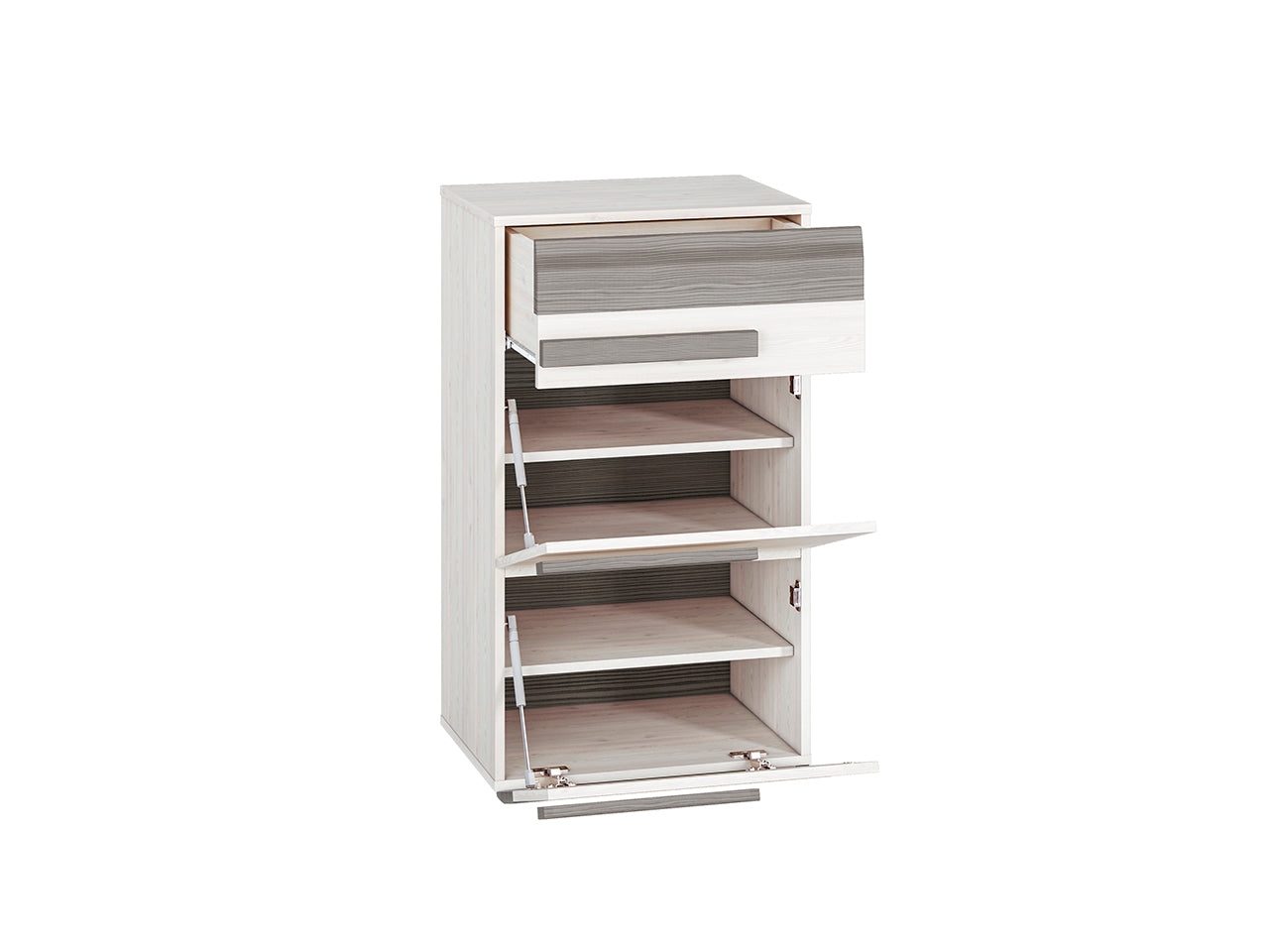 Meuble à Chaussures en Pin des Neiges et MDF Gris Neuf avec Bordure ABS