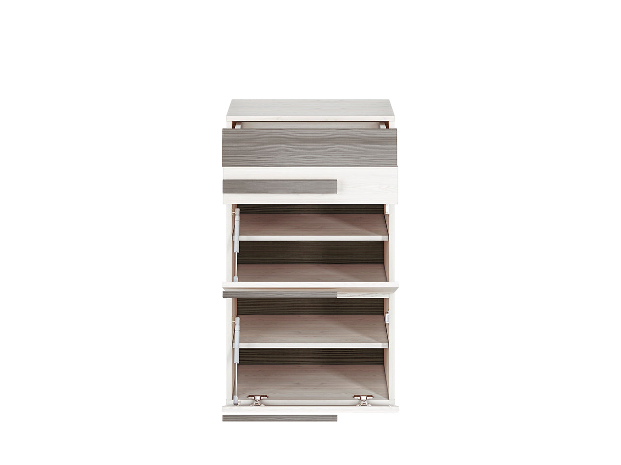 Meuble à Chaussures en Pin des Neiges et MDF Gris Neuf avec Bordure ABS