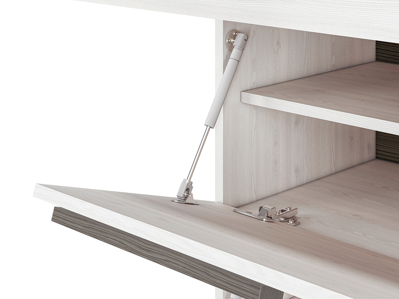 Meuble à Chaussures en Pin des Neiges et MDF Gris Neuf avec Bordure ABS