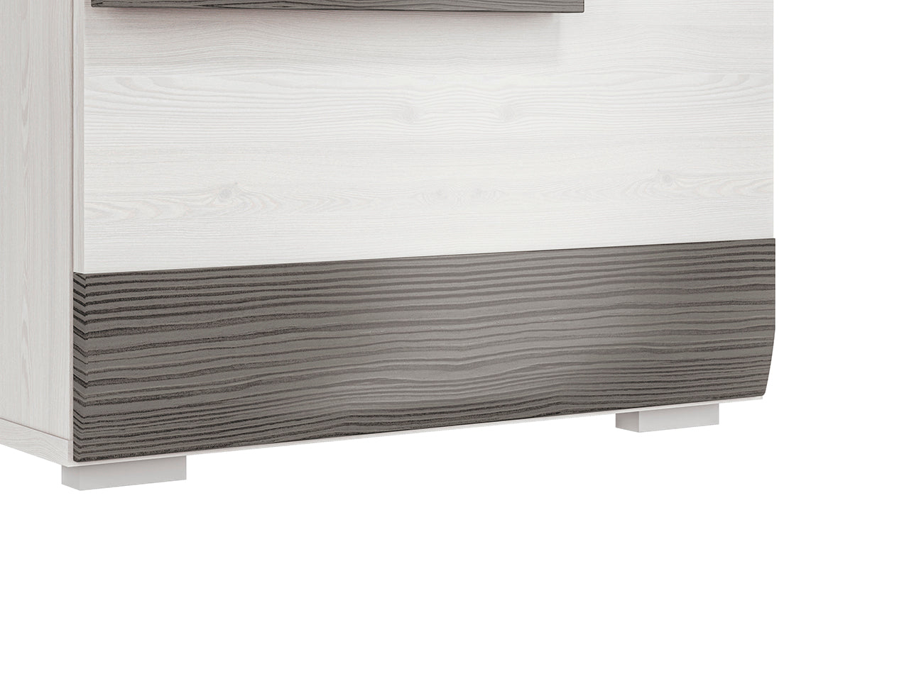 Meuble à Chaussures en Pin des Neiges et MDF Gris Neuf avec Bordure ABS