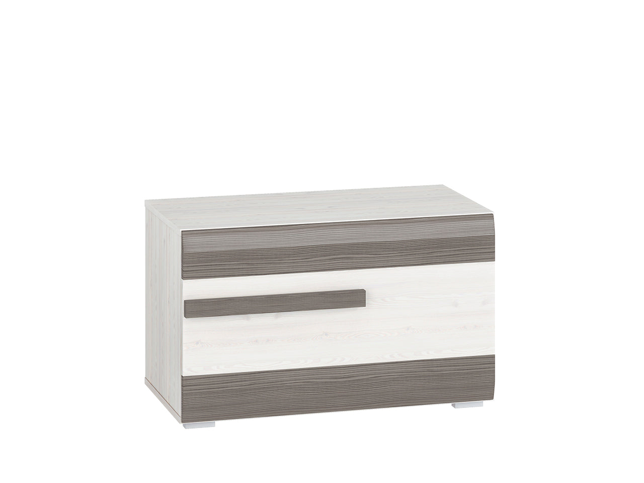Meuble à Chaussures en Pin des Neiges et MDF Gris Neuf avec Bordure ABS