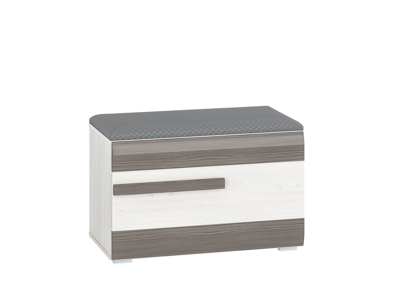Meuble à Chaussures en Pin des Neiges et MDF Gris Neuf avec Bordure ABS