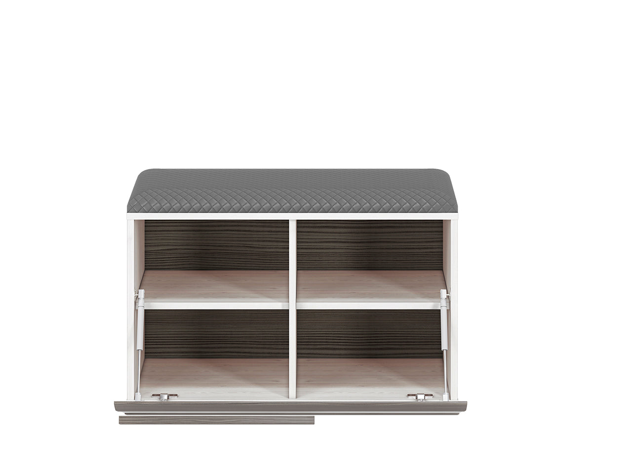 Meuble à Chaussures en Pin des Neiges et MDF Gris Neuf avec Bordure ABS