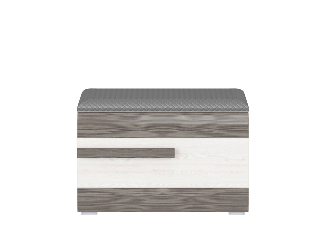 Meuble à Chaussures en Pin des Neiges et MDF Gris Neuf avec Bordure ABS
