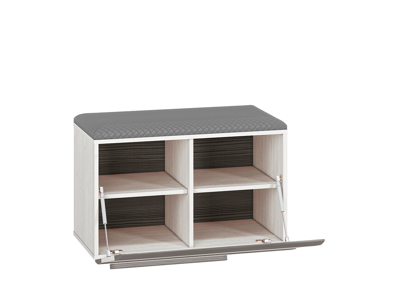 Meuble à Chaussures en Pin des Neiges et MDF Gris Neuf avec Bordure ABS