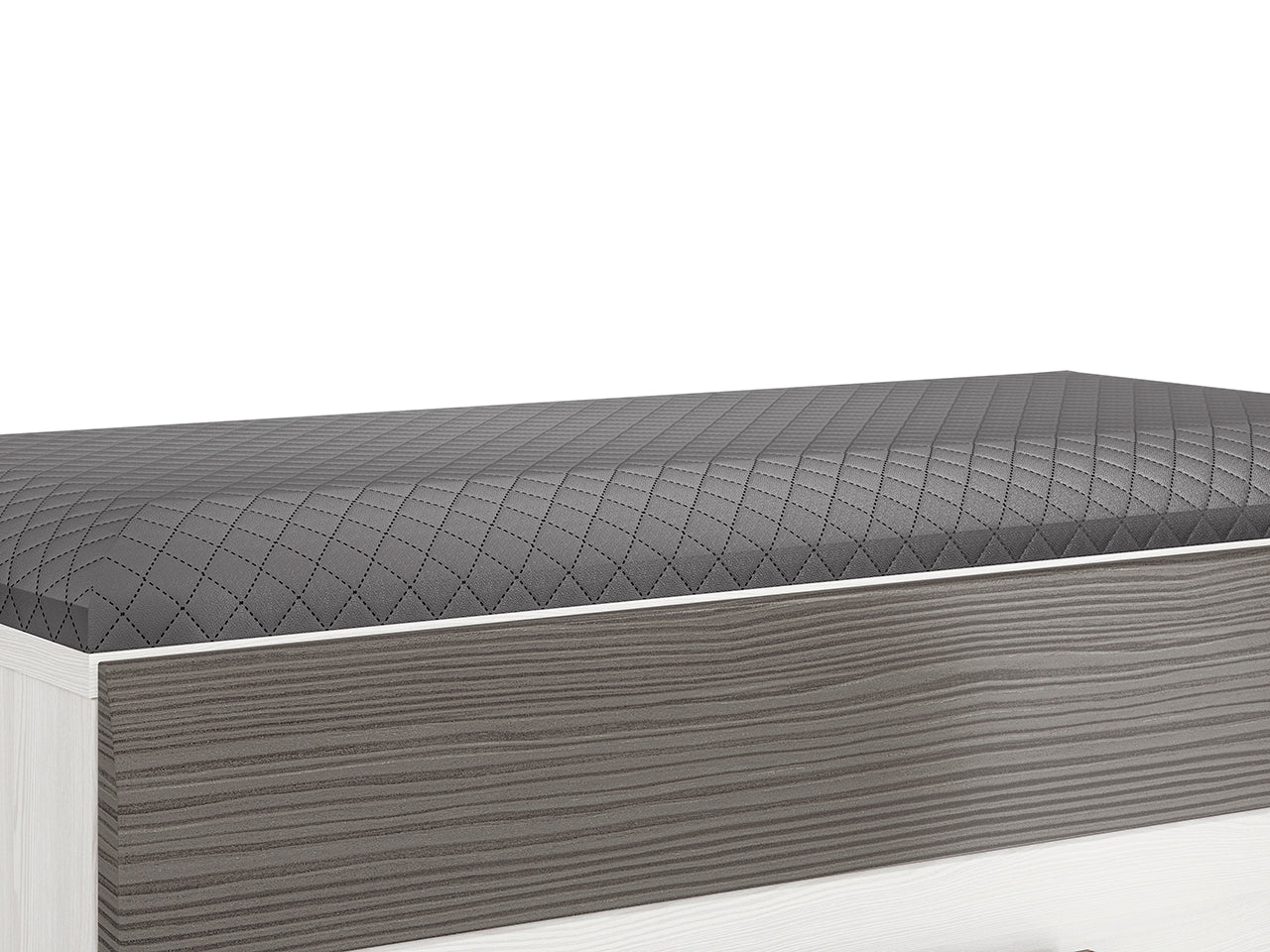 Meuble à Chaussures en Pin des Neiges et MDF Gris Neuf avec Bordure ABS