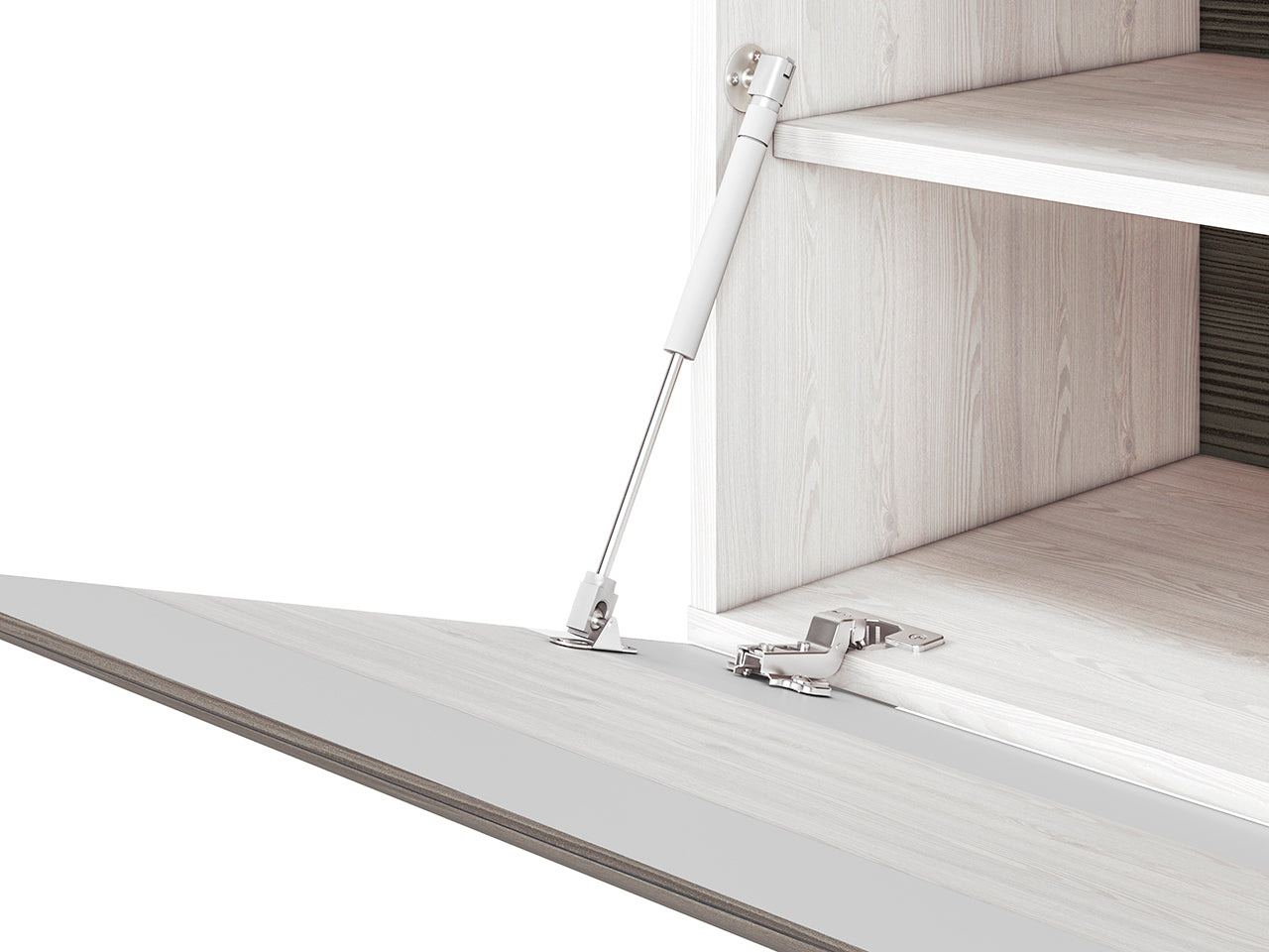 Meuble à Chaussures en Pin des Neiges et MDF Gris Neuf avec Bordure ABS