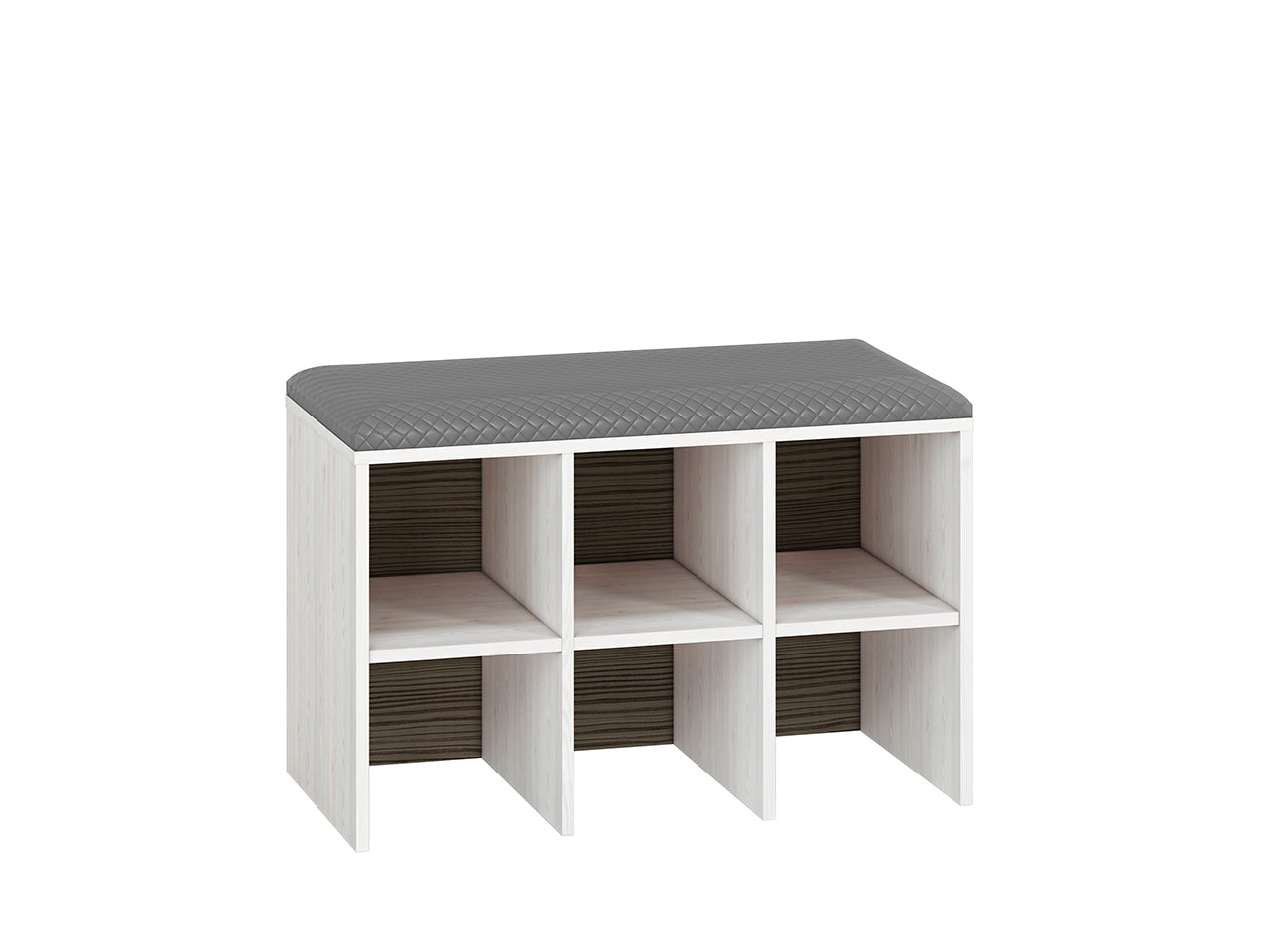 Meuble à Chaussures en Pin des Neiges et MDF Gris Neuf avec Bordure ABS