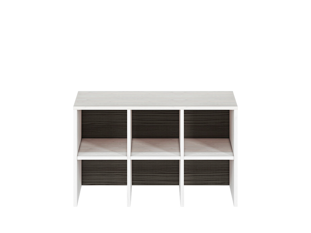 Meuble à Chaussures en Pin des Neiges et MDF Gris Neuf avec Bordure ABS