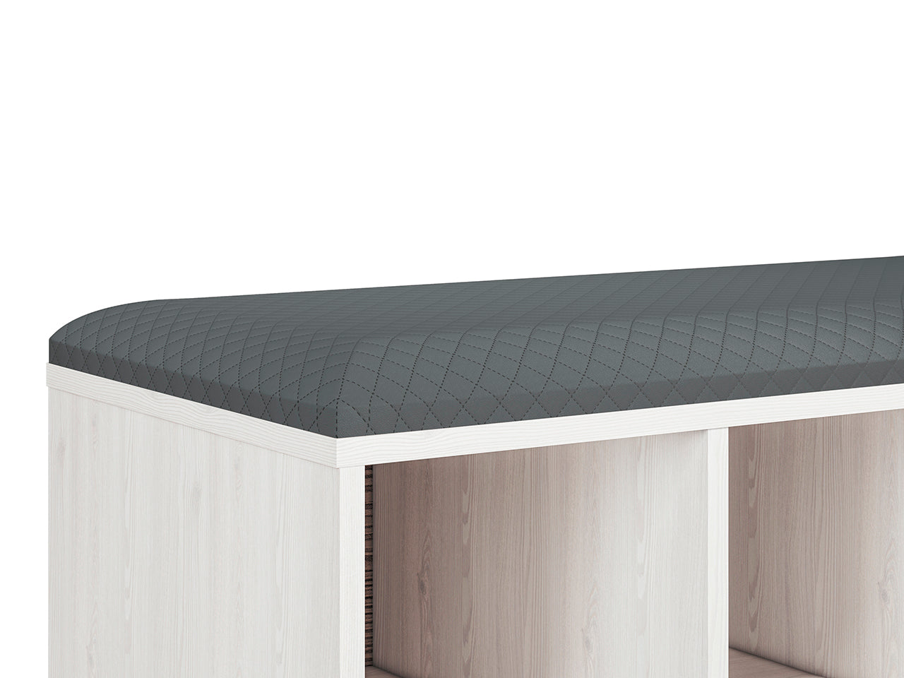 Meuble à Chaussures en Pin des Neiges et MDF Gris Neuf avec Bordure ABS