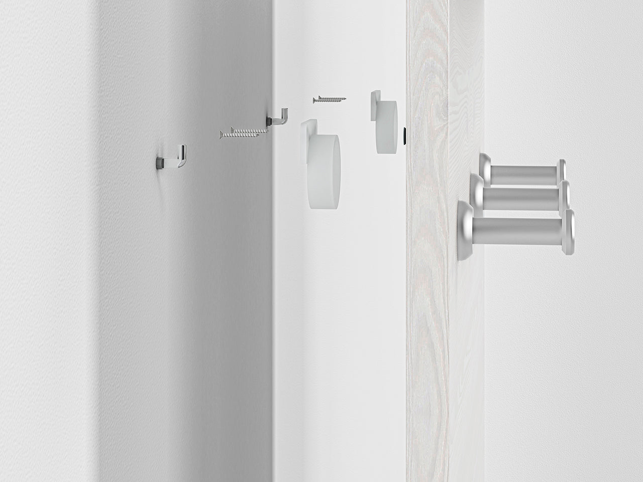 Cintre en Pin des Neiges et MDF Gris Neuf avec Bordure ABS