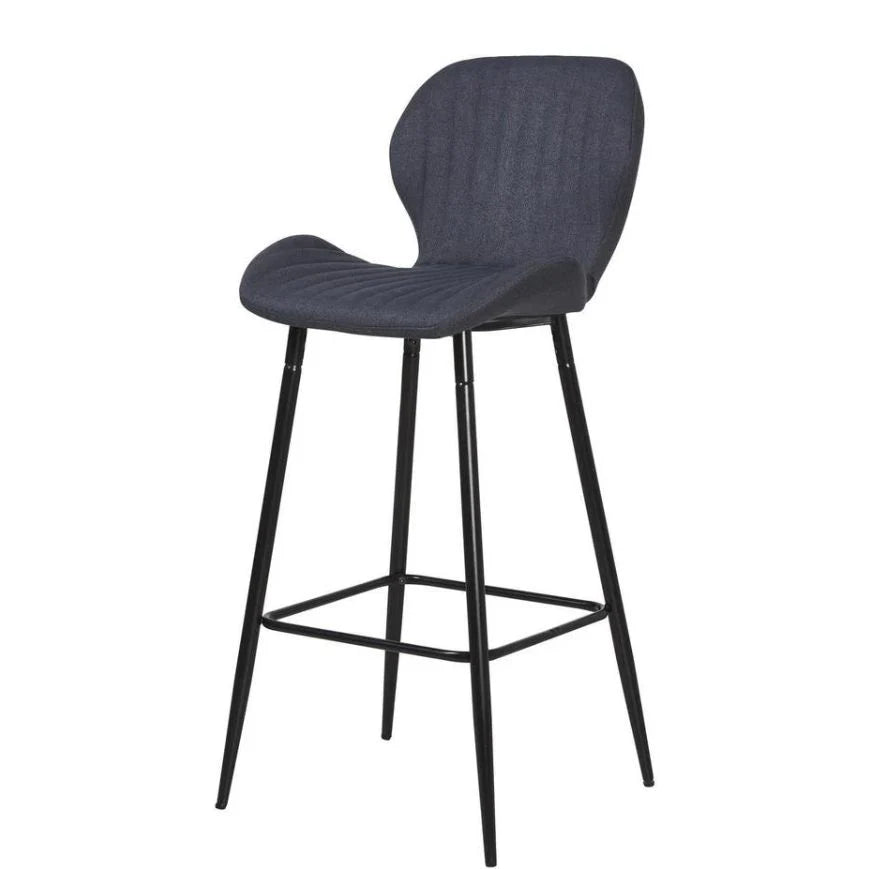 Lot de 4 Chaises de Bar – Tissu Premium & Piètement Noir | Design Moderne pour Cuisine & Comptoir