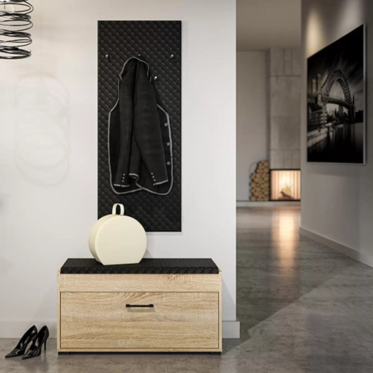 Meuble à Chaussures en Bois Finition Lumière de Sonoma | Design Élégant & Grande Résistance