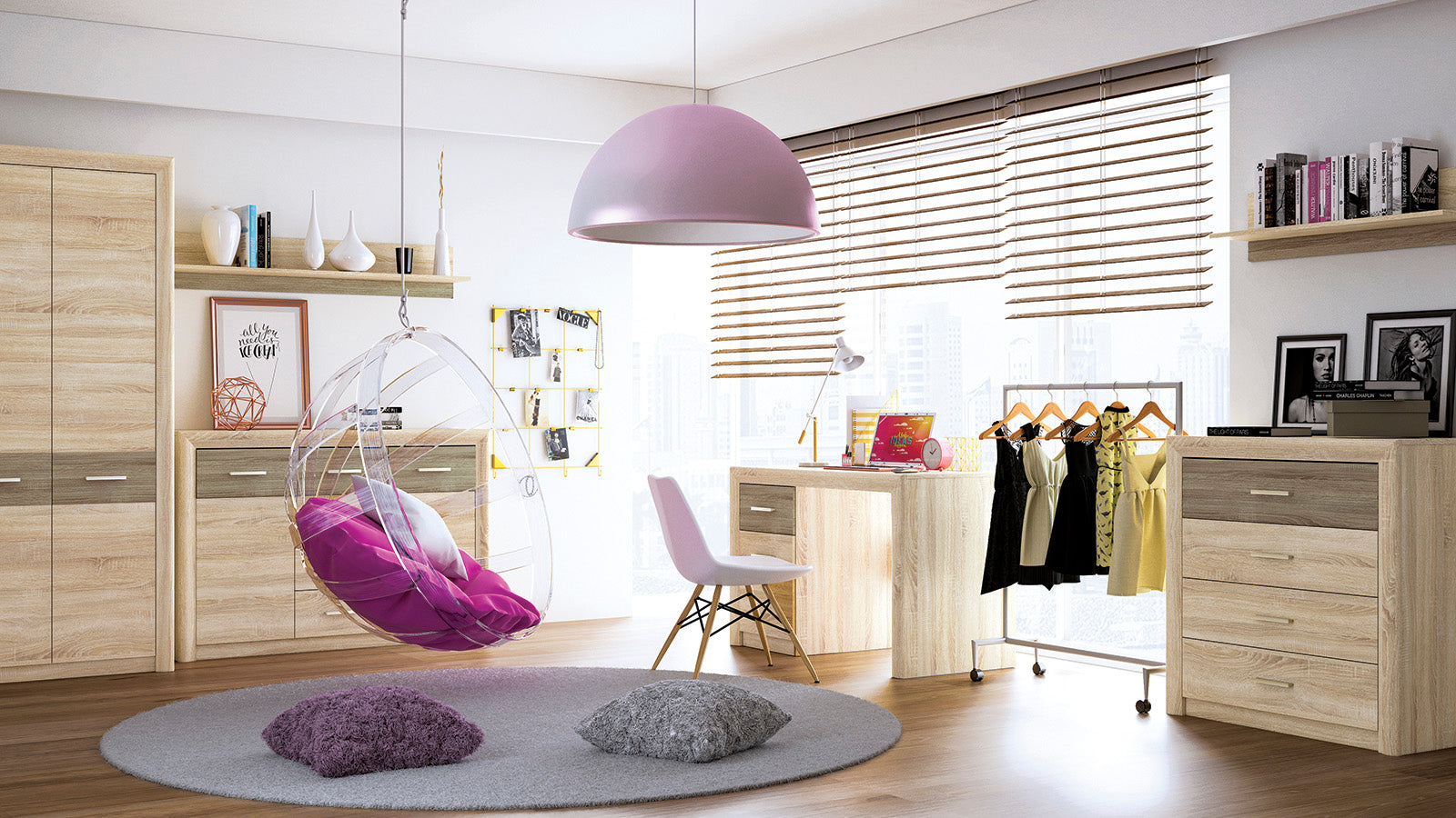Buffet Sonoma Light avec Bordure ABS - MDF Sonoma Truffe, Haute Résistance et Design Élégant