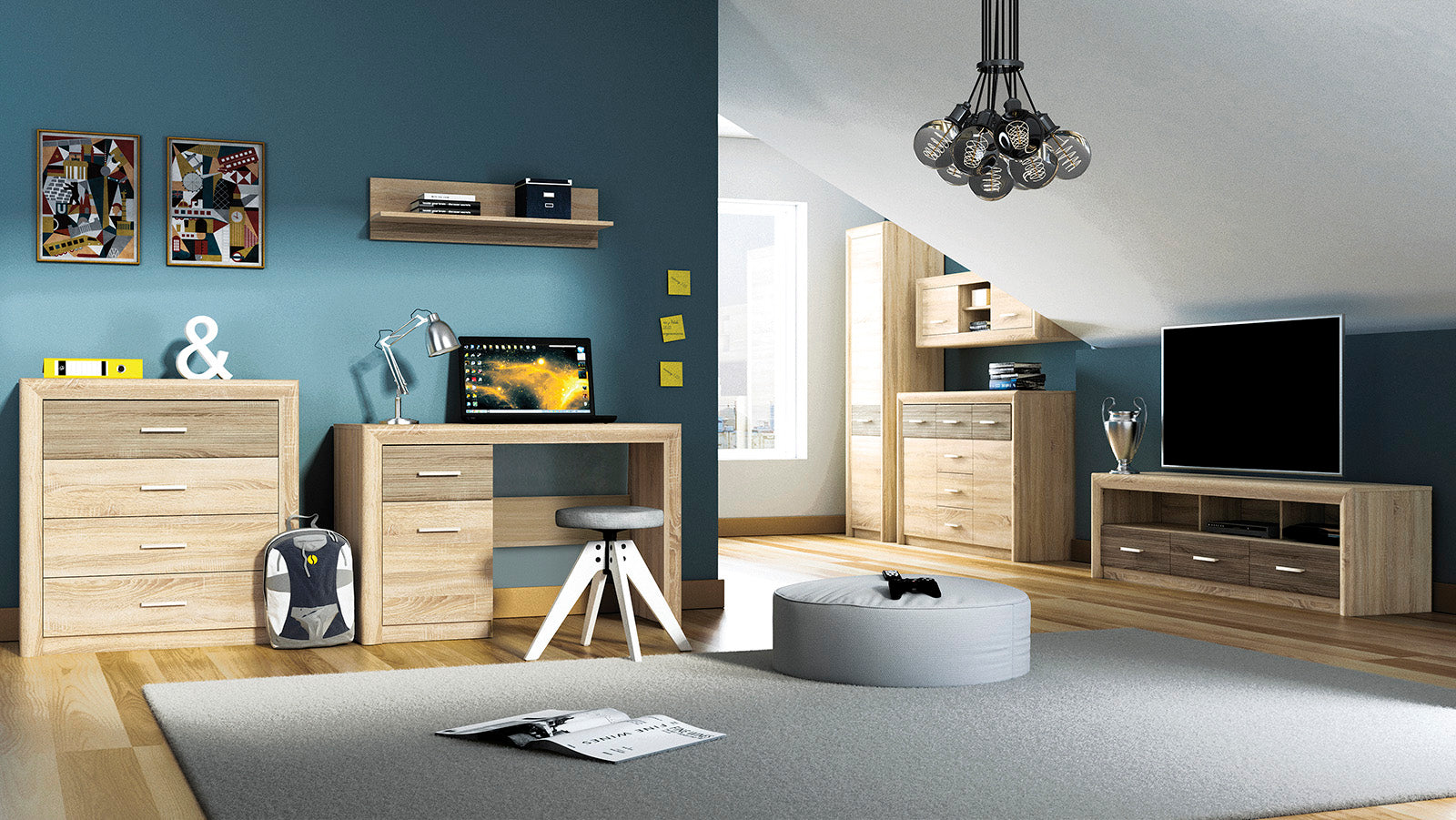 Étagère – Sonoma Light & MDF Sonoma Truffe