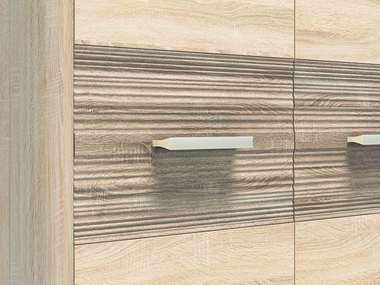 Buffet Élégant – Sonoma Light & MDF Sonoma Truffe – 133 cm – Design Moderne et Fonctionnel