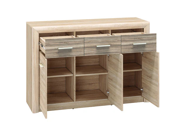 Ensemble Salon - Collection CASTIN - 7 Pieces -Sonoma Light & MDF Sonoma Truffe