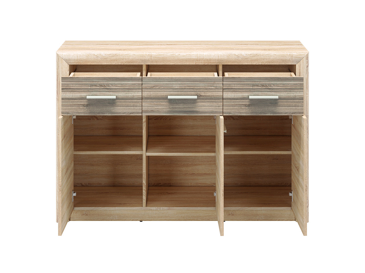 Commode Moderne – Sonoma Light & MDF Sonoma Truffe – 94 cm – Élégance et Fonctionnalité