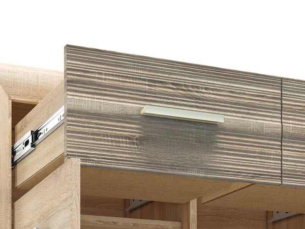 Ensemble Salon - Collection CASTIN - 7 Pieces -Sonoma Light & MDF Sonoma Truffe